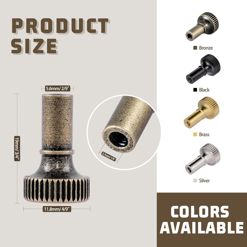 GooChan Lamp Switch Knob,Turn On/Off Brass Light Switch Knob Replacement,Standard Size Twist Switch Knobs,Antique Brass Color (Antique Brass) - Image 4
